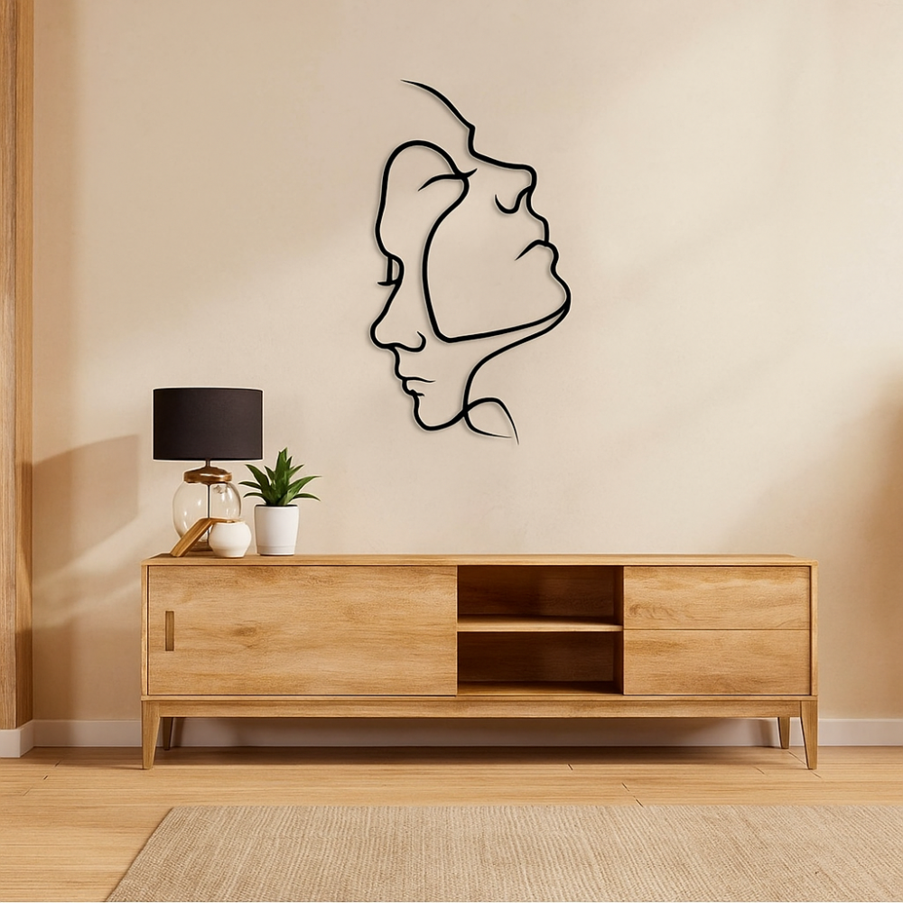 AmoraLine – Décoration murale minimaliste avec expression abstraite de l'amour