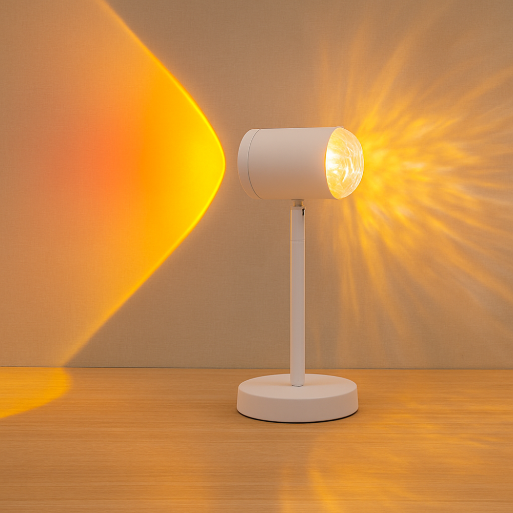 SolAura – Lampe de projection au coucher de soleil USB pour un éclairage chaud et d'ambiance