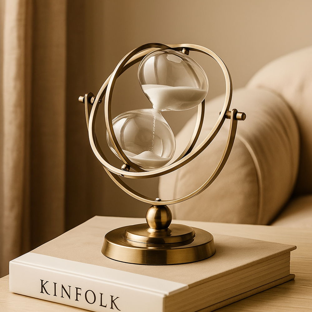 ClarityFlow – Élégant sablier avec flux de sable apaisant et design élégant