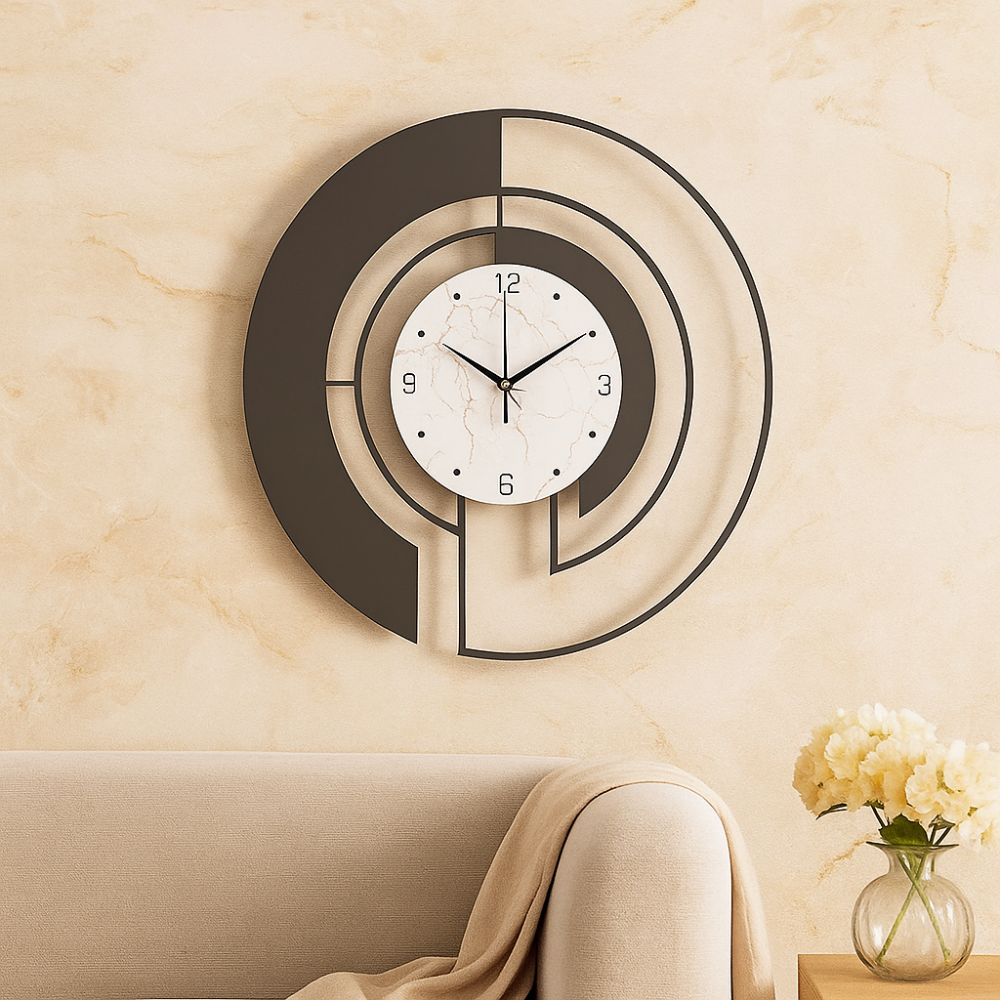 SerenityTick – Horloge géométrique sans bruit avec mouvement silencieux pour des espaces paisibles