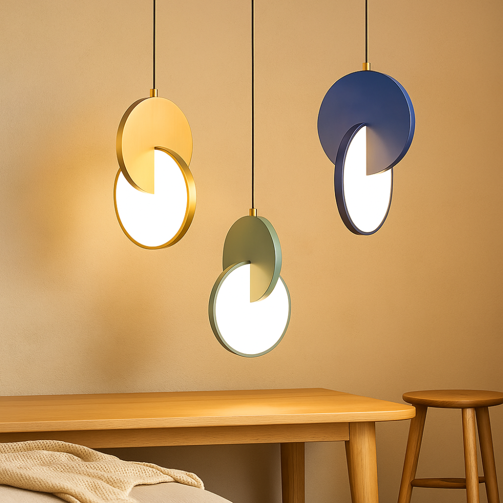NordicGlow – Lampe suspendue LED moderne scandinave avec cadre rond et chaleur chaleureuse