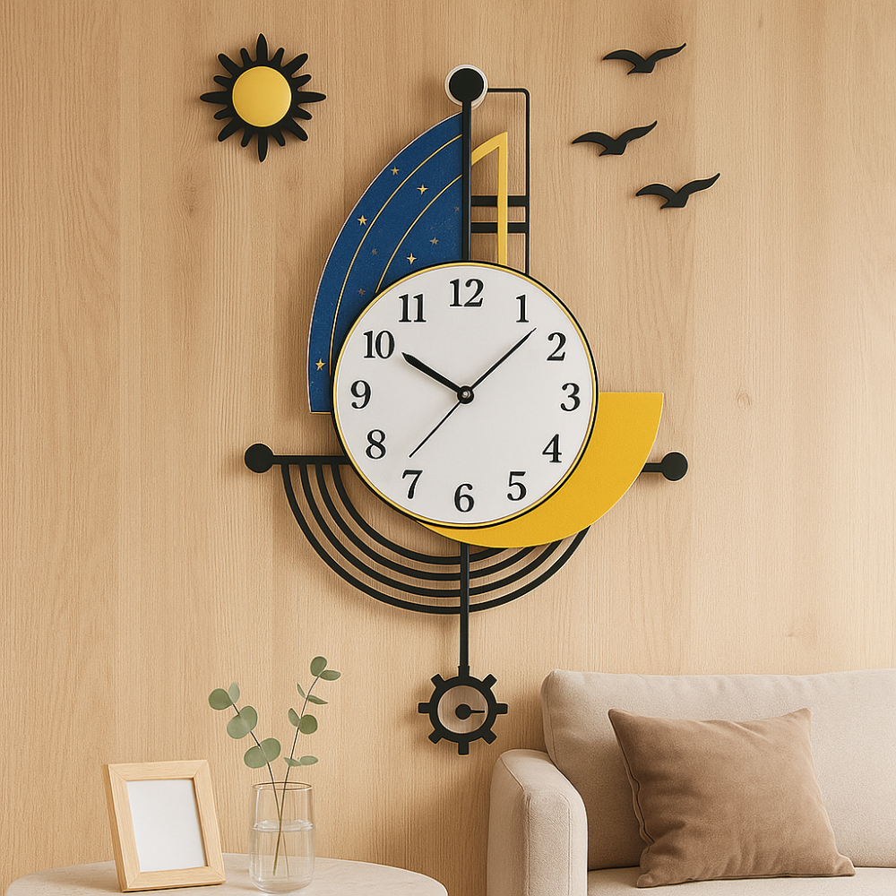 CoastalTime – Horloge nautique avec design de voilier pour un charme côtier