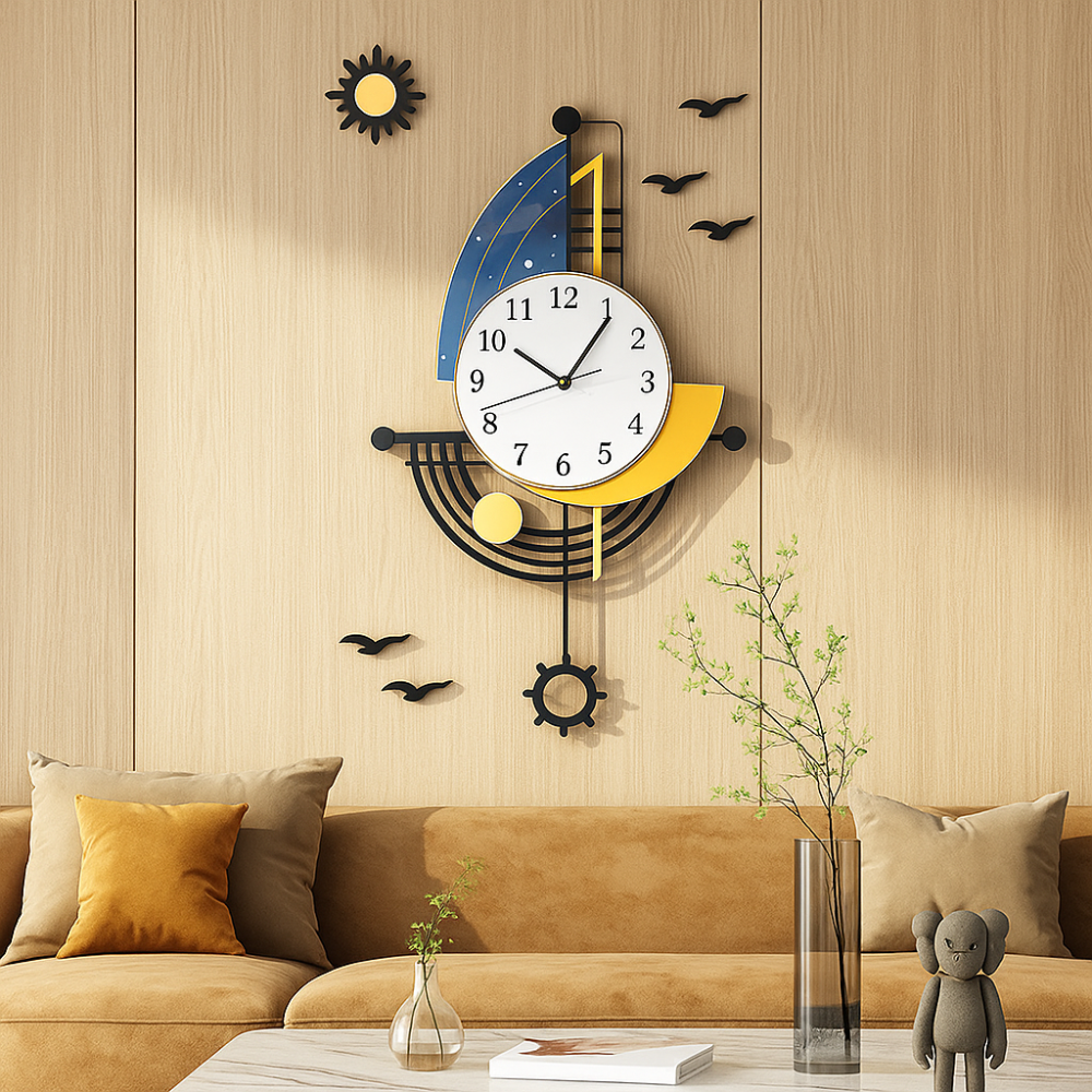 CoastalTime – Horloge nautique avec design de voilier pour un charme côtier