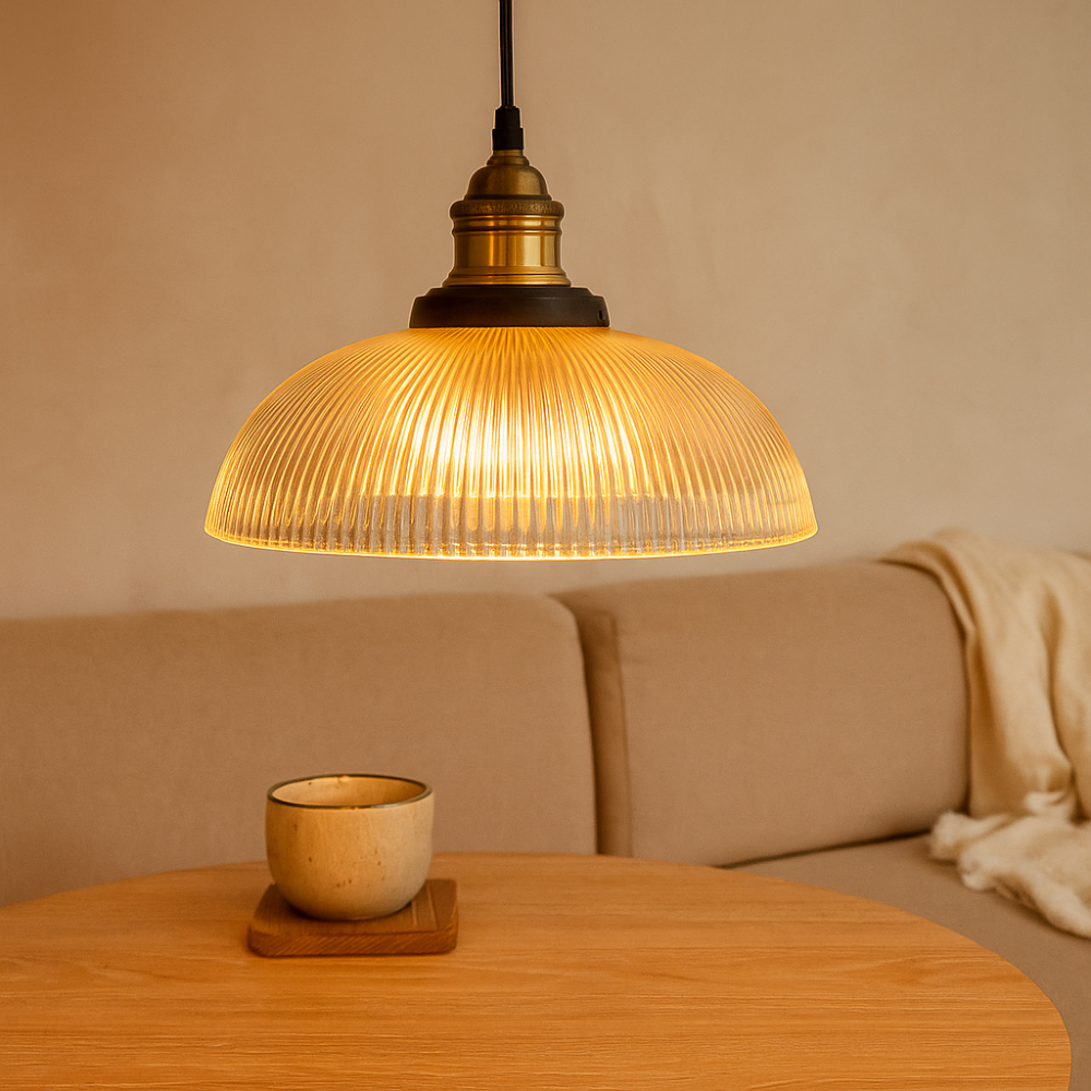 AmberGlow – Lampe suspendue en verre d'inspiration vintage pour une ambiance chaleureuse et élégante