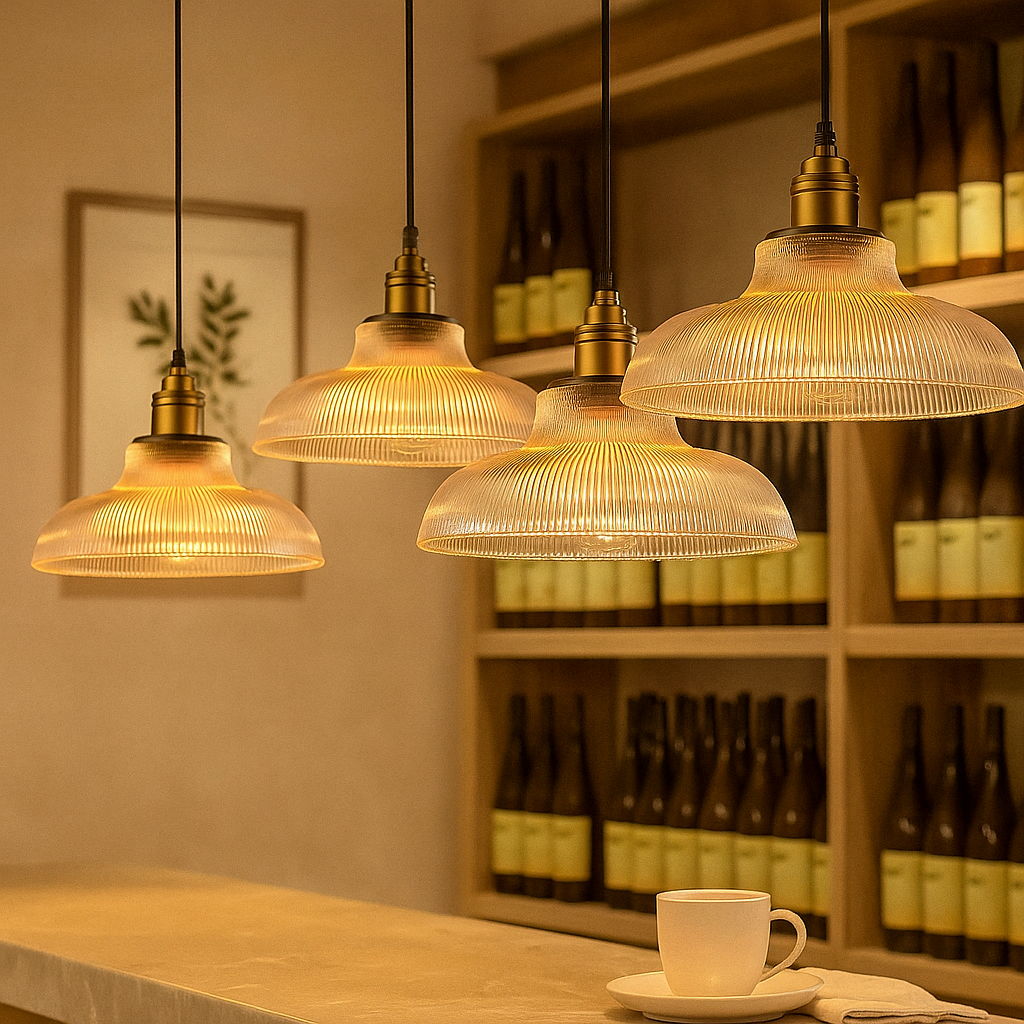 AmberGlow – Lampe suspendue en verre d'inspiration vintage pour une ambiance chaleureuse et élégante