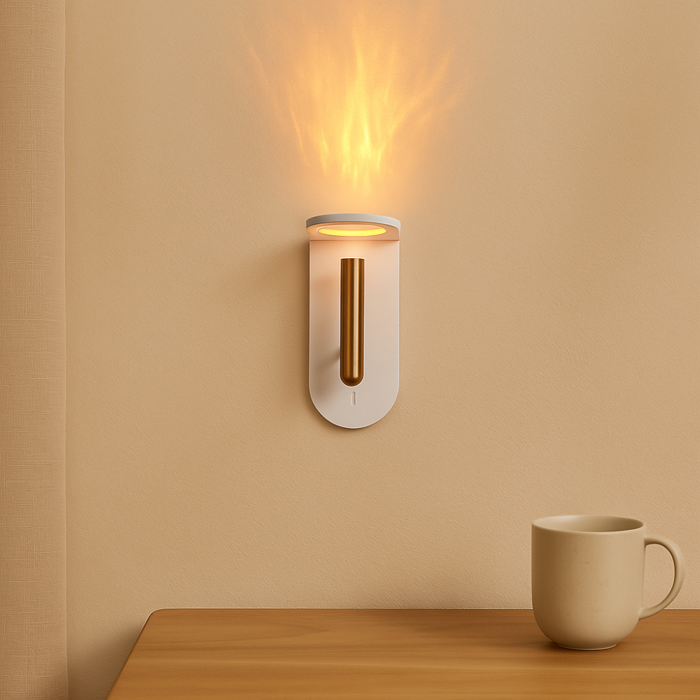 NordiFlame – Lampe murale LED nordique réglable avec effet flamme
