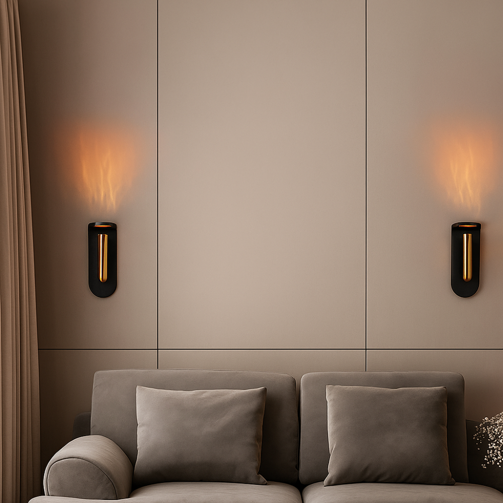 NordiFlame – Lampe murale LED nordique réglable avec effet flamme