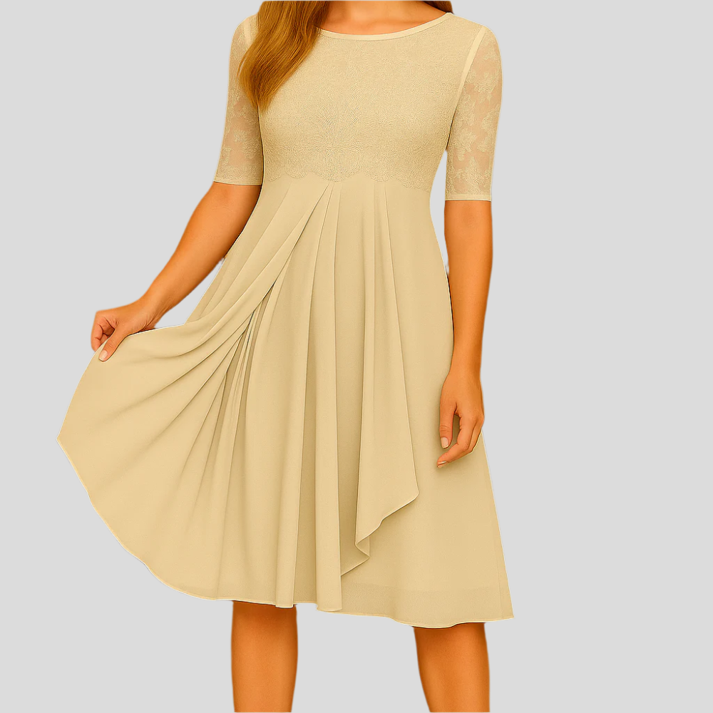 Elara – Robe blonde délicate pour occasions élégantes