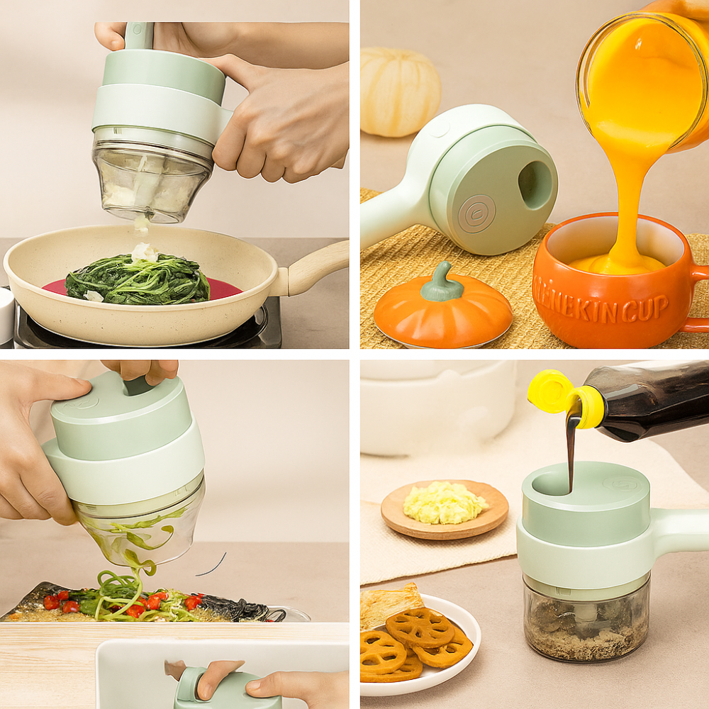 PrepMate – 4-en-1 manuel hachoir pour une préparation culinaire polyvalente