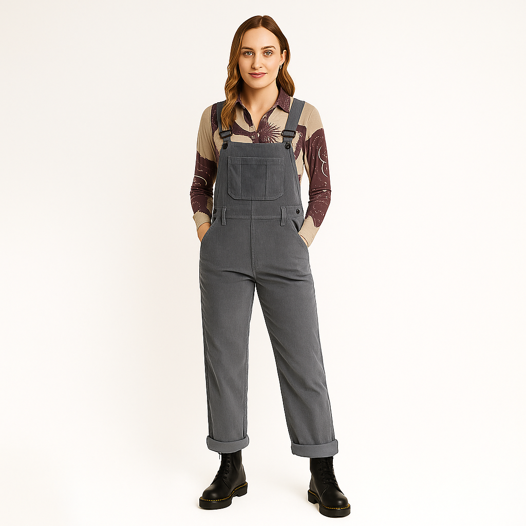 Anika - Salopette en velours intemporelle avec bretelles ajustables et poches fonctionnelles