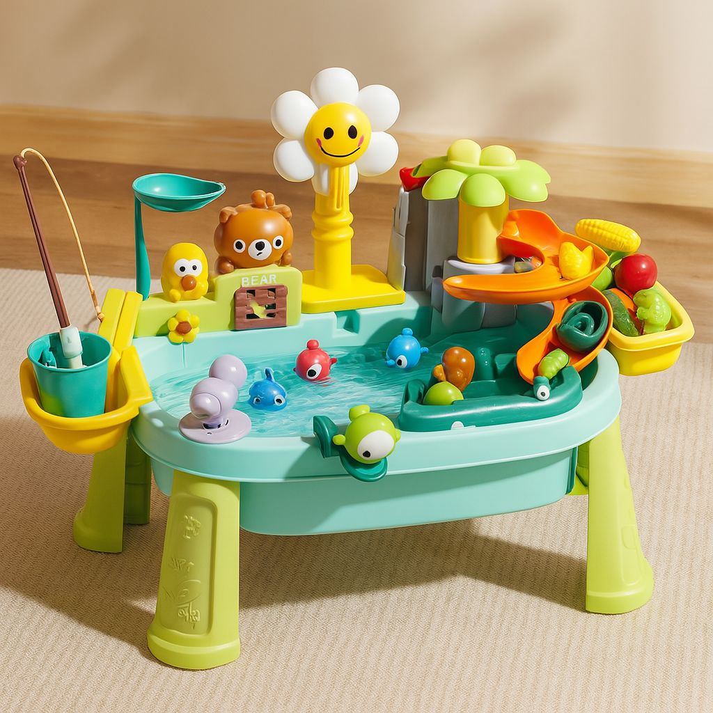 TinyFishers - Jouets en forme de petits poissons avec contenant d'eau pour l'éducation précoce