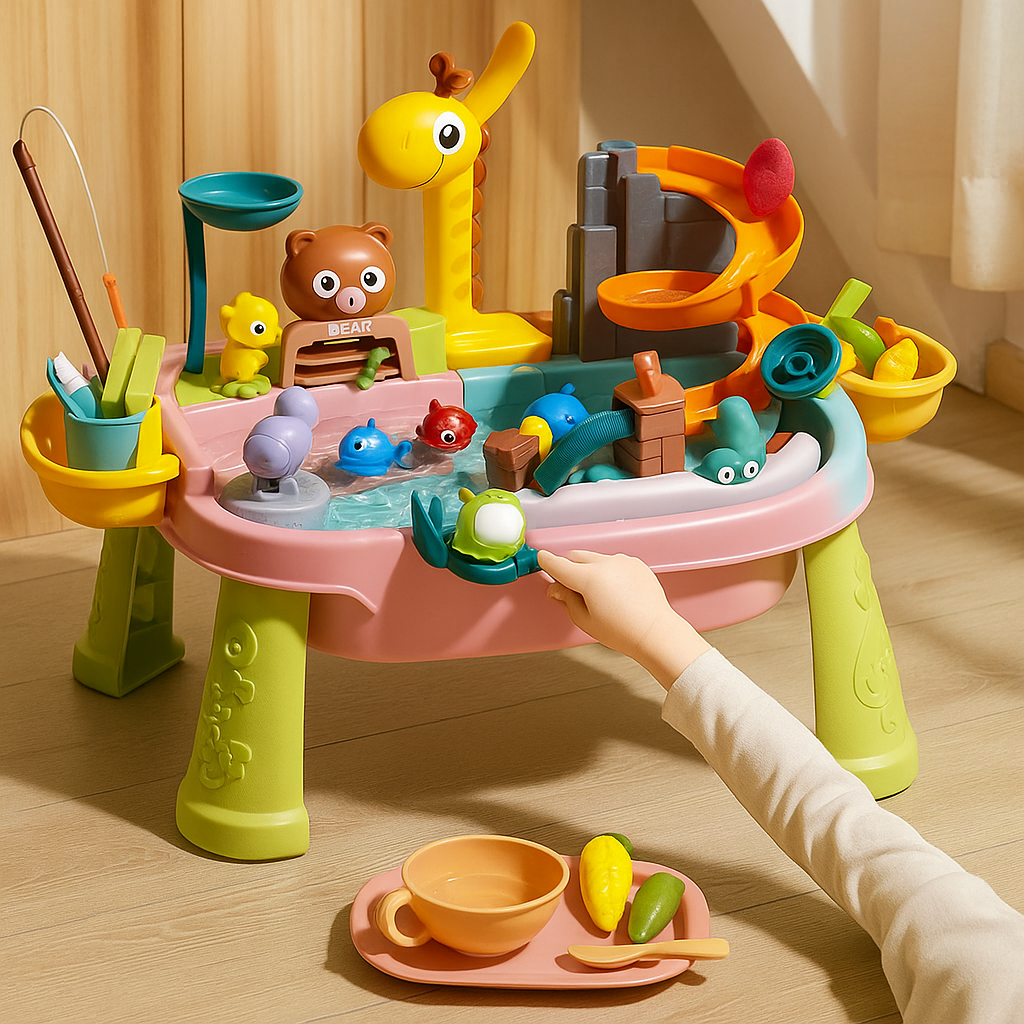 TinyFishers - Jouets en forme de petits poissons avec contenant d'eau pour l'éducation précoce