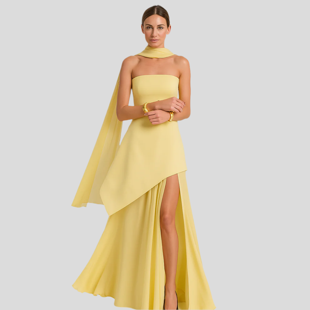 Robe de soirée asymétrique sans bretelles Aurora – Robe de cérémonie élégante
