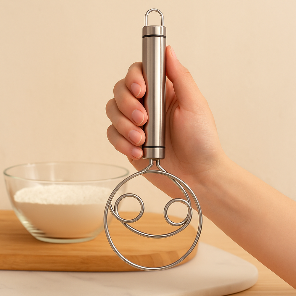 BakeCraft – Fouet à pâte professionnel danois pour un mélange sans effort