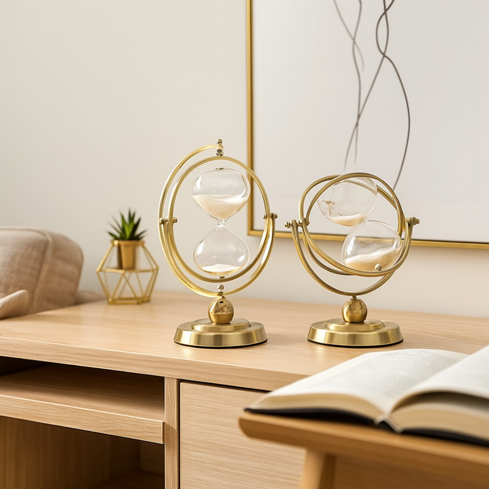 ClarityFlow – Élégant sablier avec flux de sable apaisant et design élégant