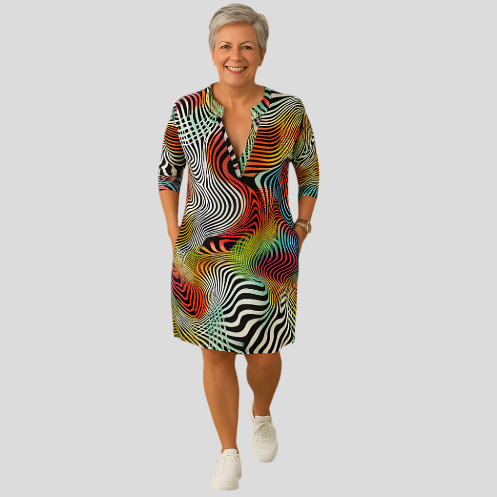 Robe quotidienne longue en V d'Amélie – Style sans effort pour le quotidien