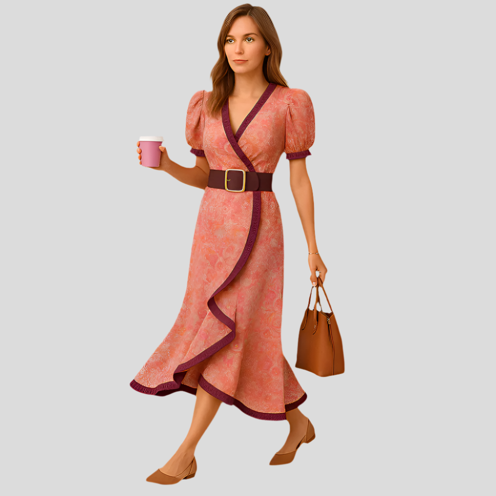 Cristy Robe Longue Rose Romantique – Robe élégante et flottante pour des occasions spéciales