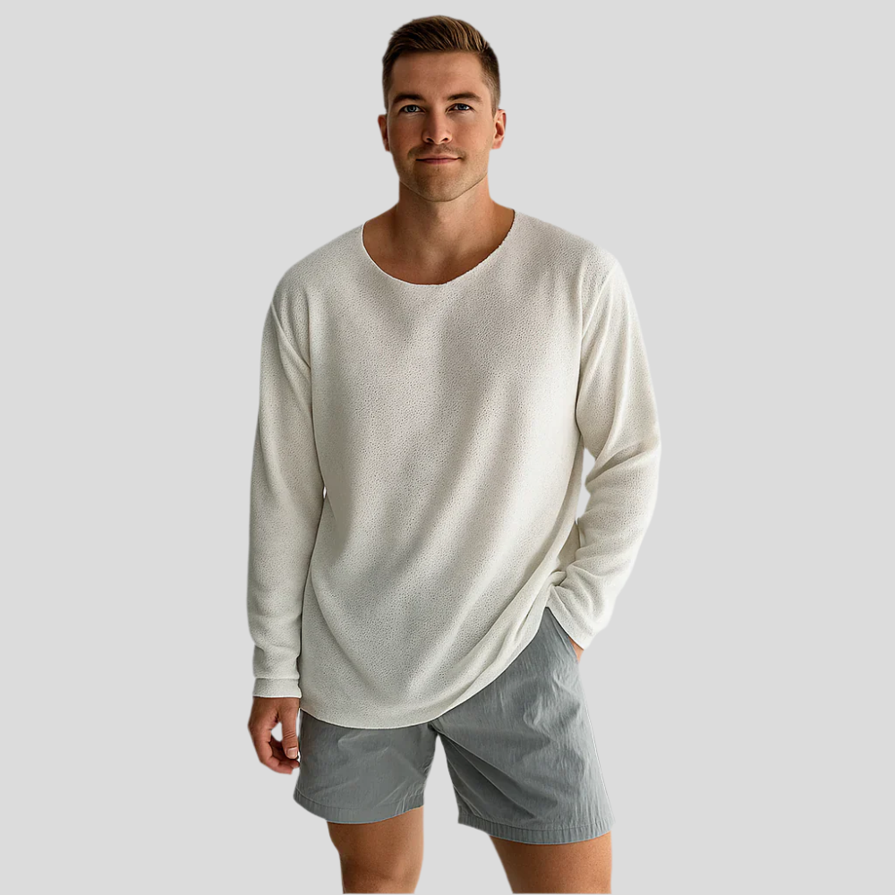 Elias – Chemise en tricot à manches longues pour homme pour le confort quotidien