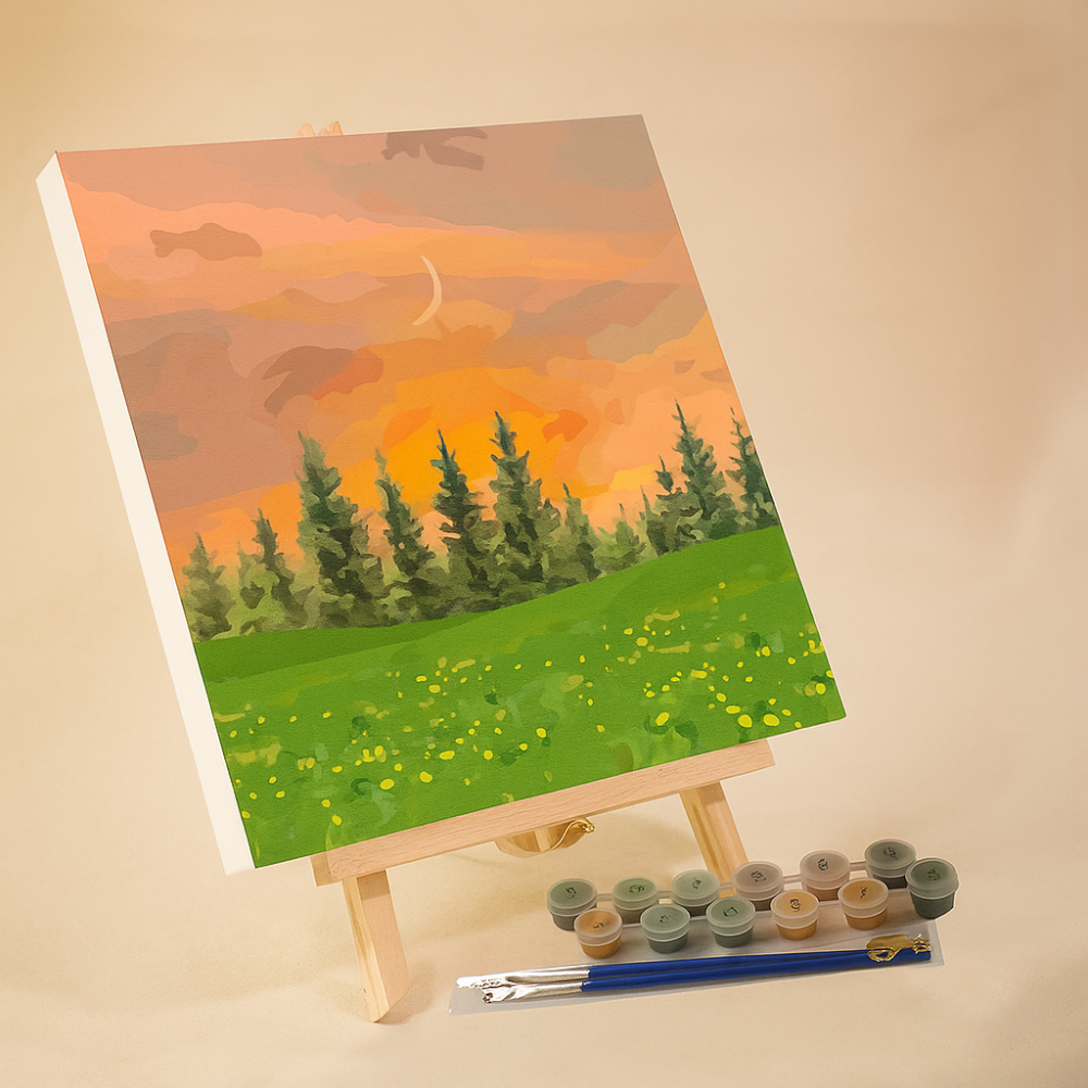 Ensemble de peinture DIY Fredfyldt Landskabs - Art en toile fait main avec pinceaux et peinture