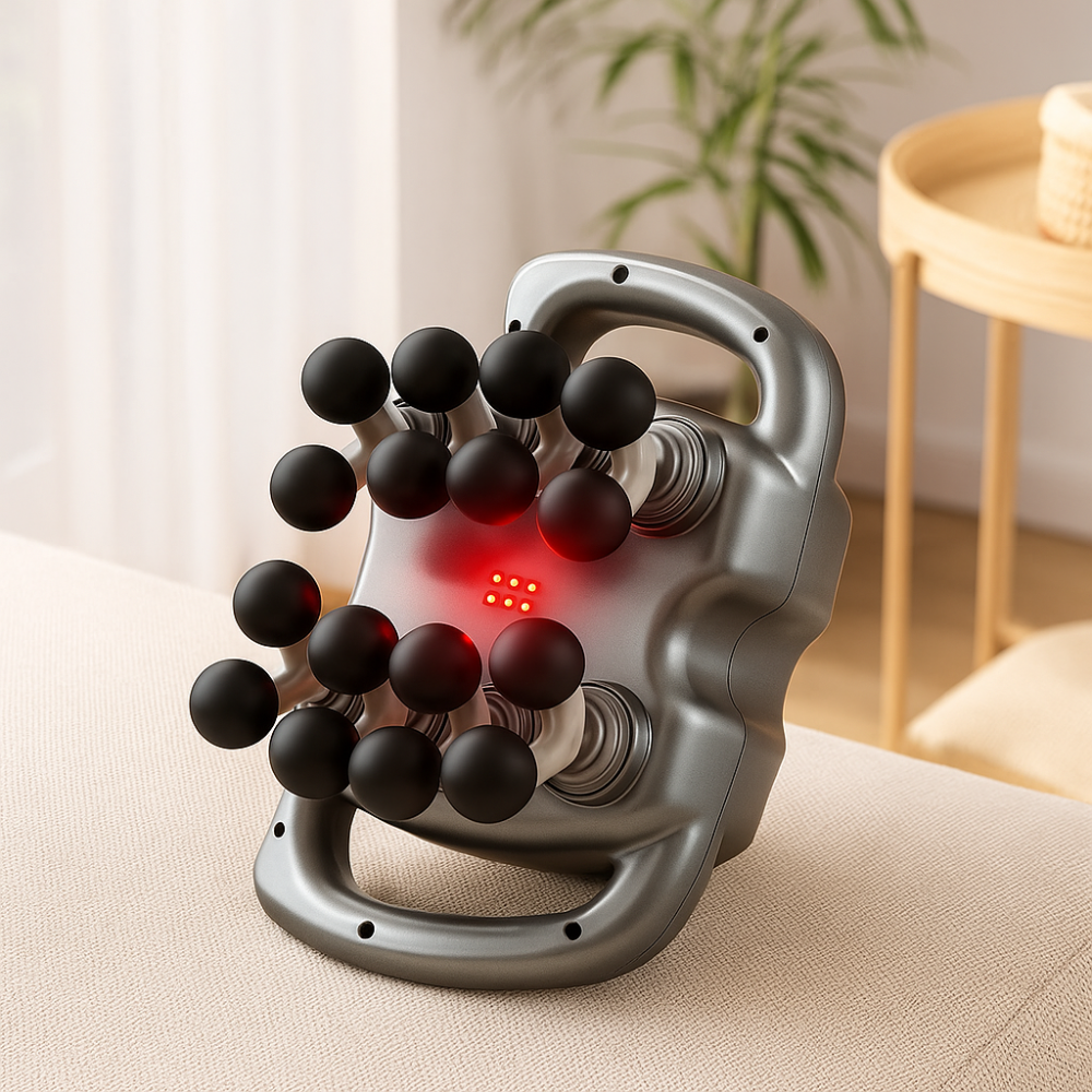 Appareil de massage musculaire profond électrique avec chaleur – Dispositif portable de thérapie à main