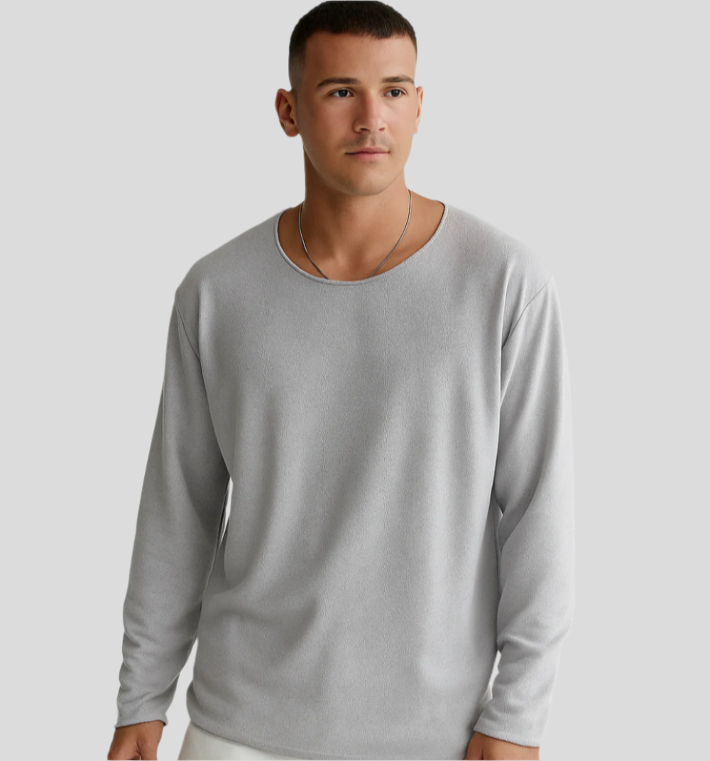 Elias – Chemise en tricot à manches longues pour homme pour le confort quotidien