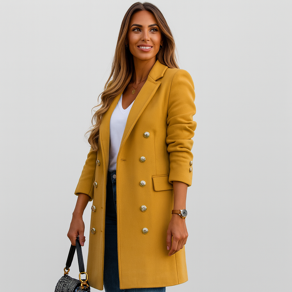 Manteau d'hiver élégant à double rangée Clarisse