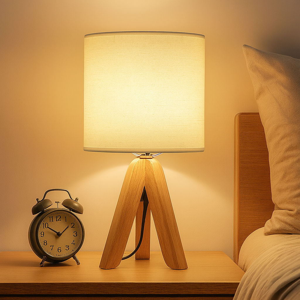 Clarest | Lampe en bois moderne avec effet lin