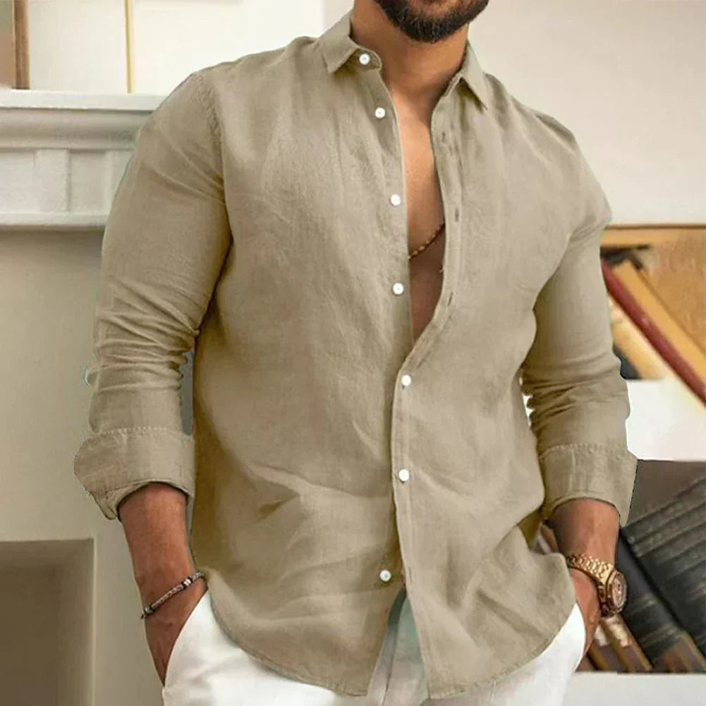 Chemise à manches longues Emil Klassisk avec boutonnière