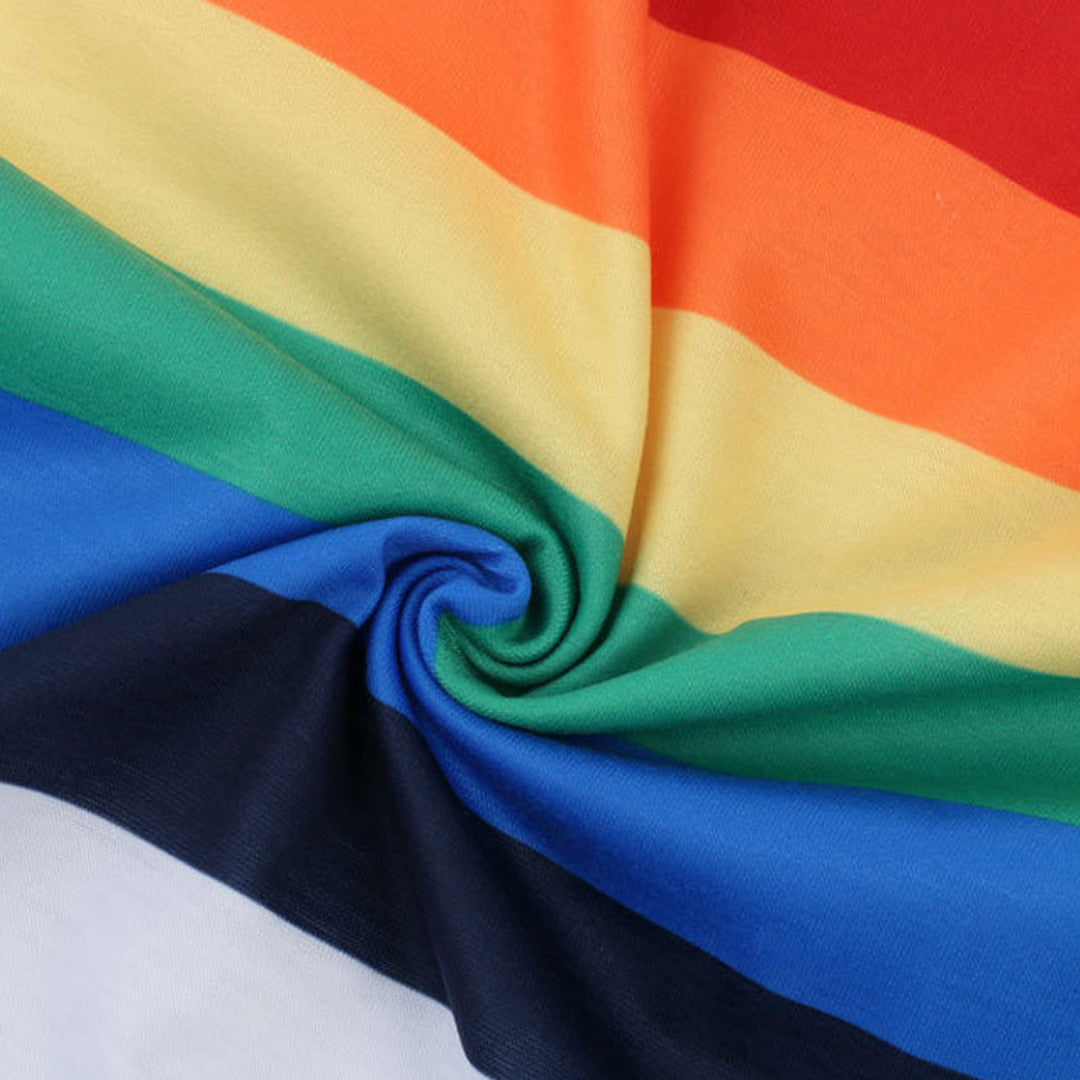 Rowena | Pull à col rond motif arc-en-ciel