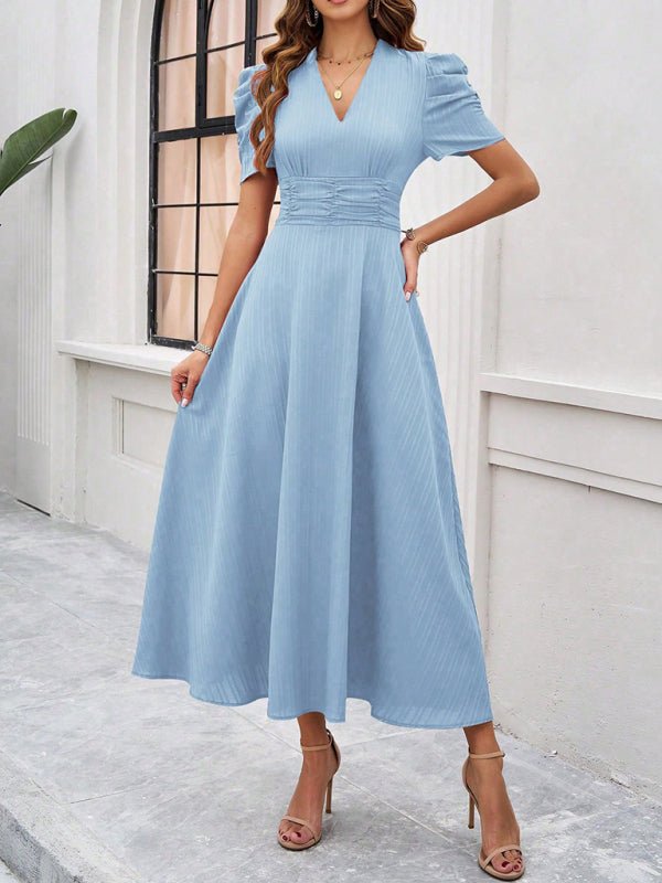 Robe midi Lady Cocktail à manches bouffantes