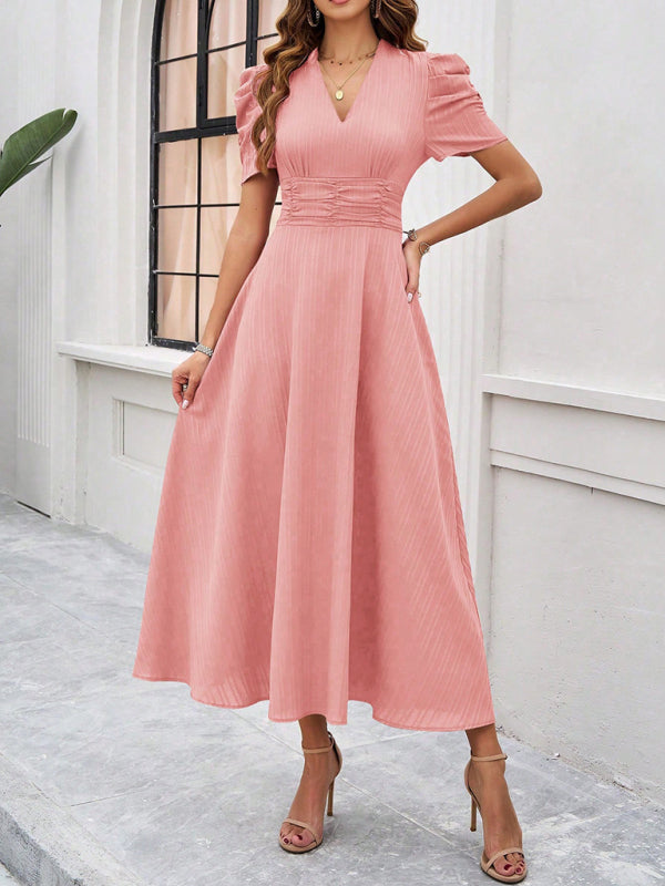 Robe midi Lady Cocktail à manches bouffantes