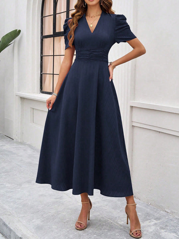 Robe midi Lady Cocktail à manches bouffantes