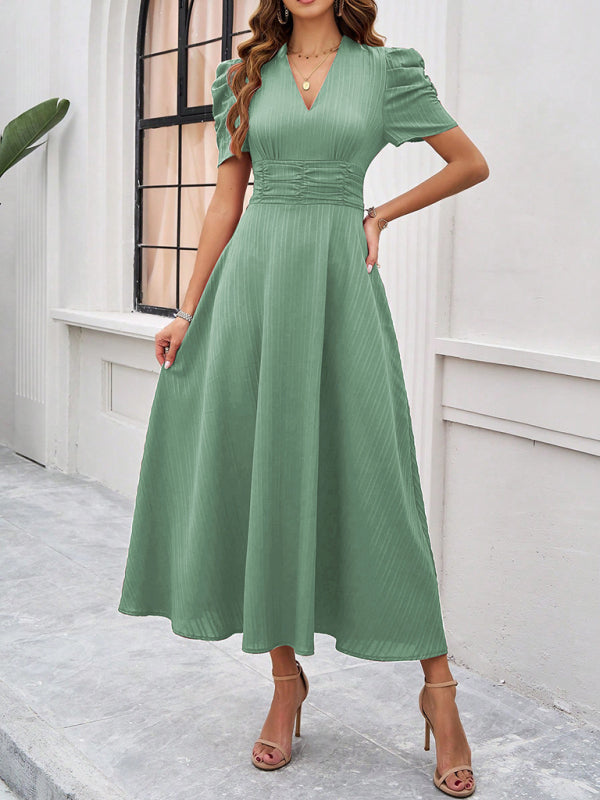 Robe midi Lady Cocktail à manches bouffantes