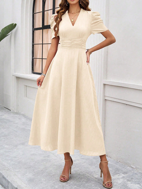 Robe midi Lady Cocktail à manches bouffantes