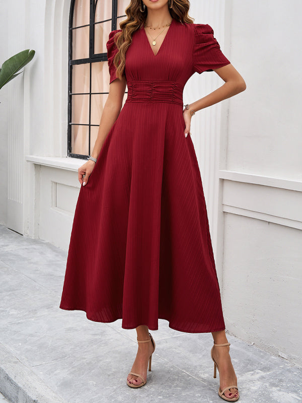 Robe midi Lady Cocktail à manches bouffantes