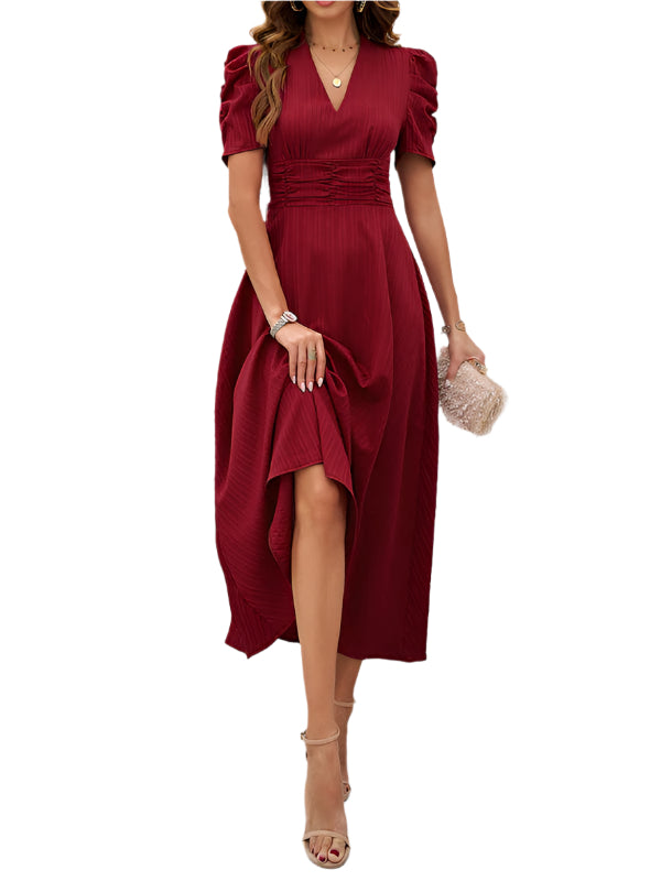 Robe midi Lady Cocktail à manches bouffantes