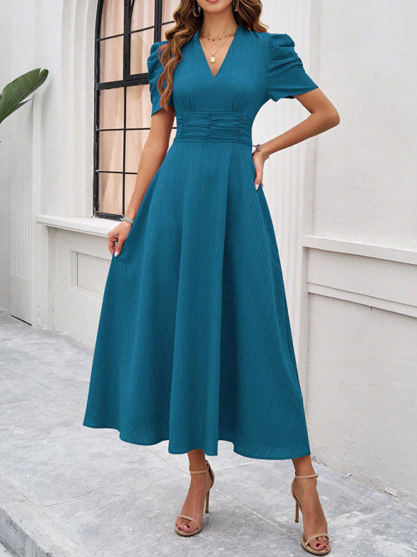 Robe midi Lady Cocktail à manches bouffantes