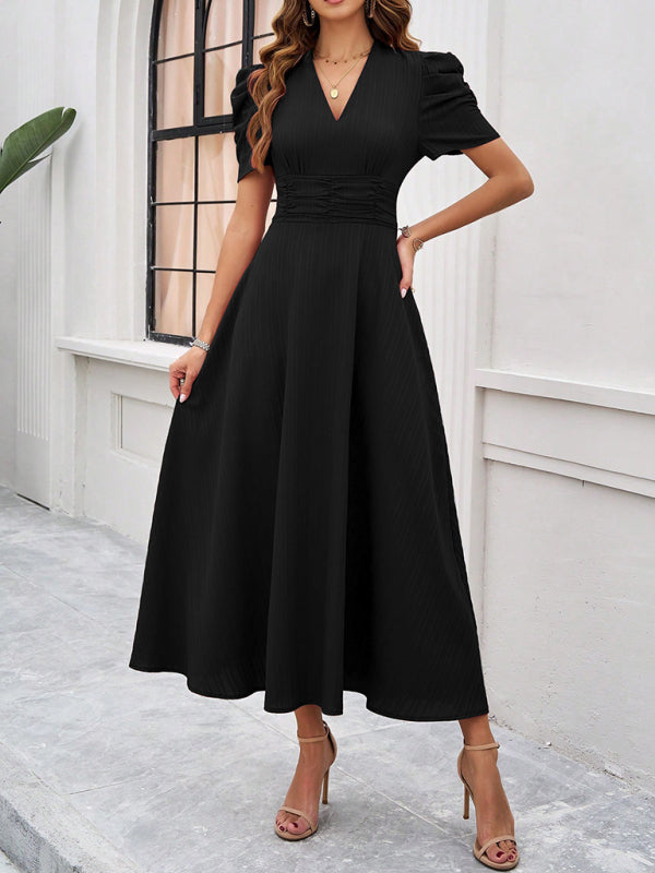Robe midi Lady Cocktail à manches bouffantes