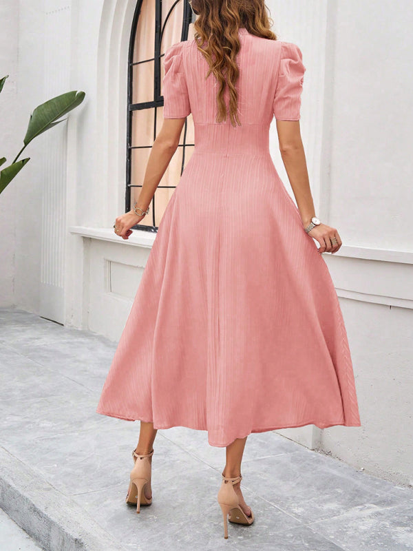 Robe midi Lady Cocktail à manches bouffantes