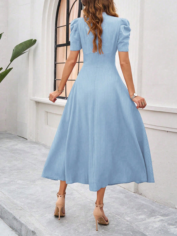Robe midi Lady Cocktail à manches bouffantes