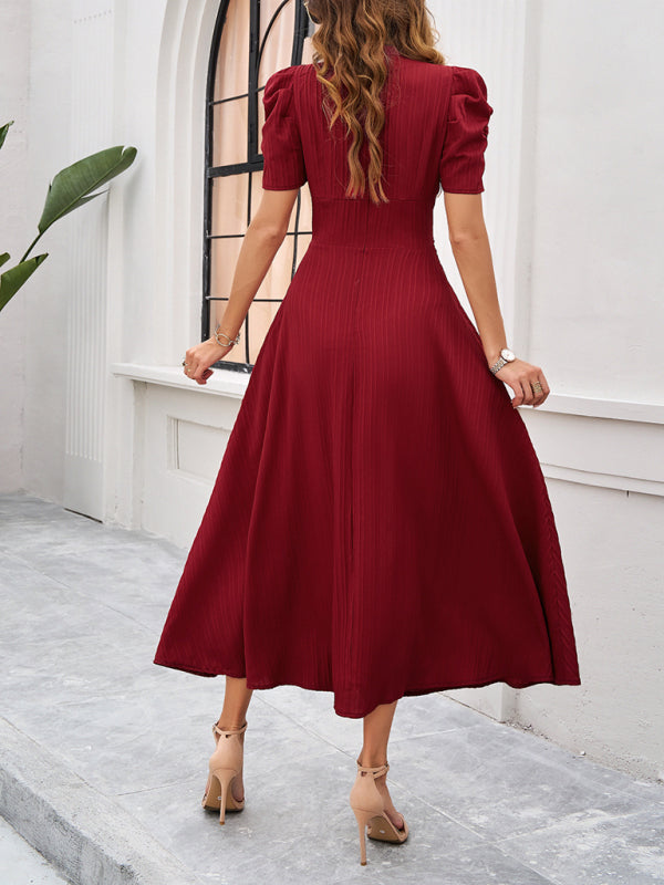 Robe midi Lady Cocktail à manches bouffantes