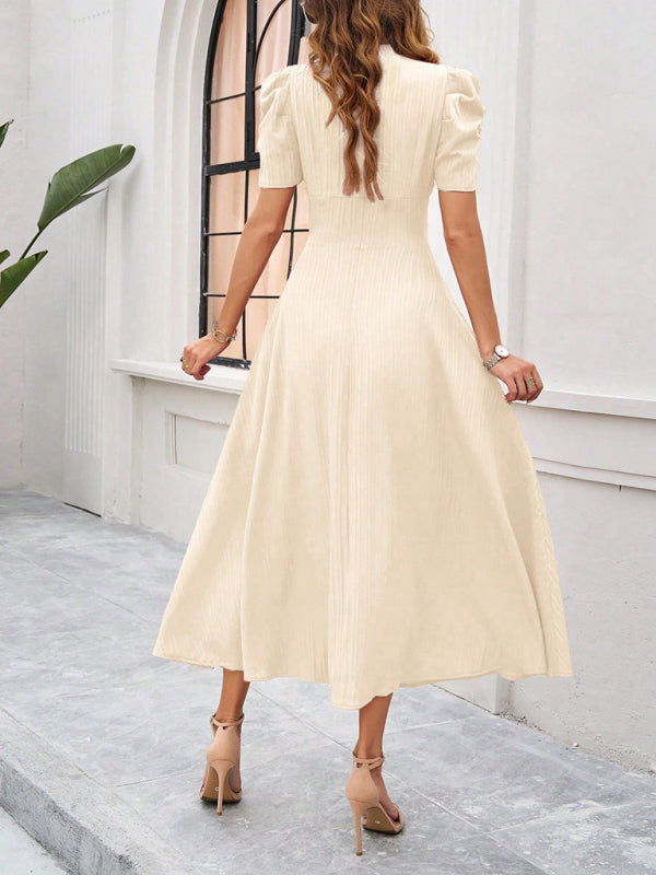 Robe midi Lady Cocktail à manches bouffantes