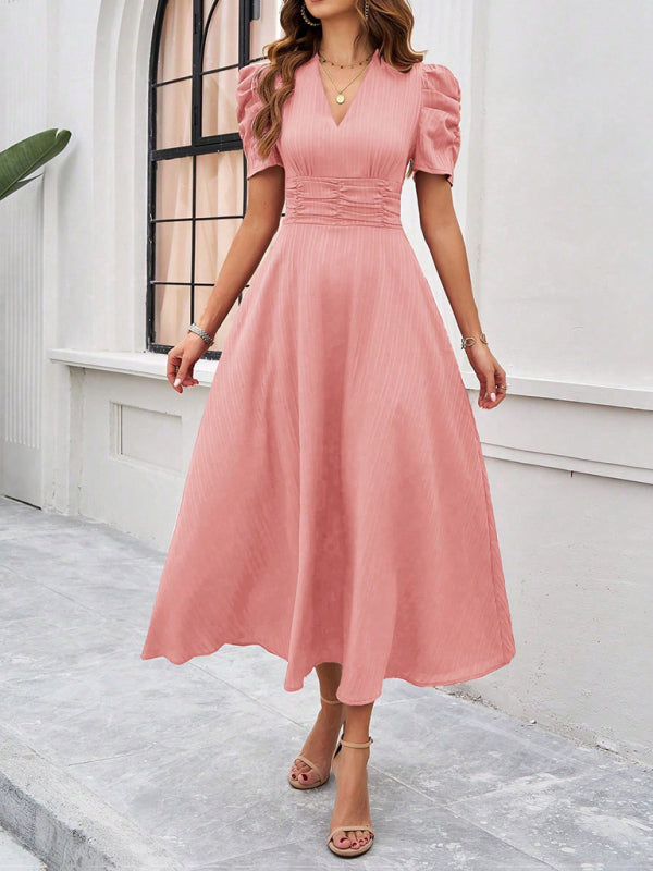 Robe midi Lady Cocktail à manches bouffantes