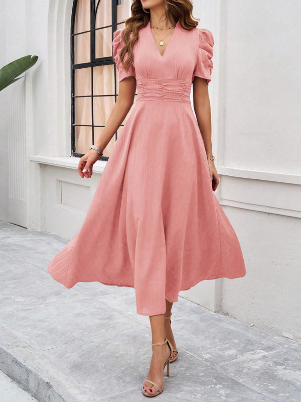Robe midi Lady Cocktail à manches bouffantes