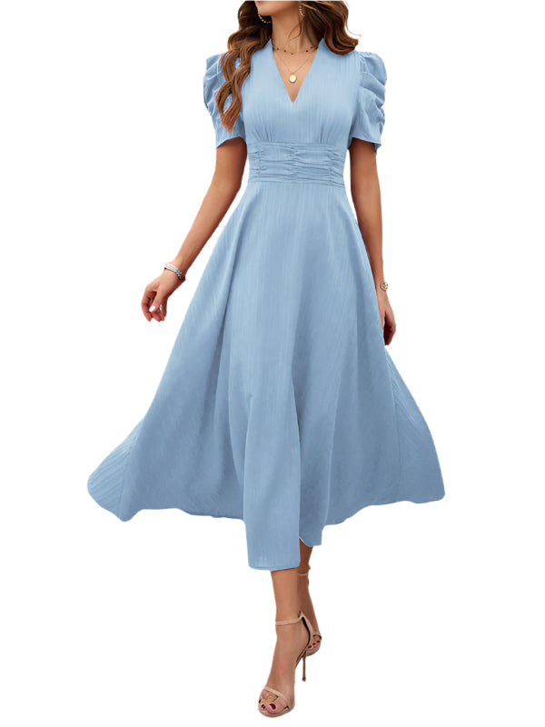 Robe midi Lady Cocktail à manches bouffantes
