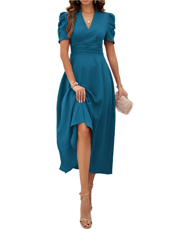 Robe midi Lady Cocktail à manches bouffantes