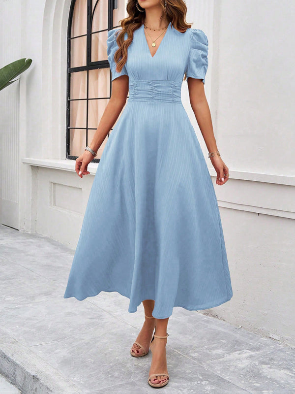 Robe midi Lady Cocktail à manches bouffantes