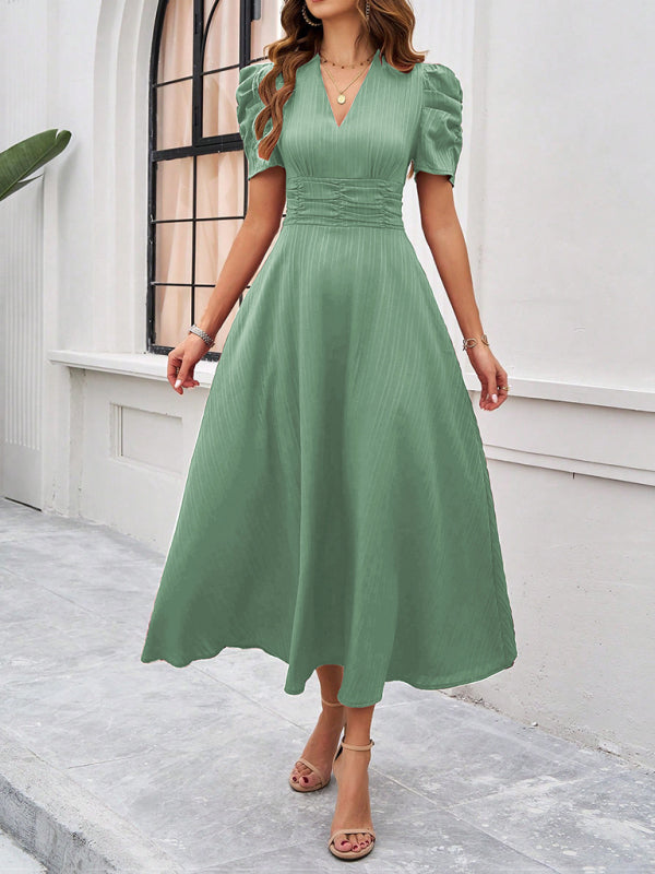Robe midi Lady Cocktail à manches bouffantes