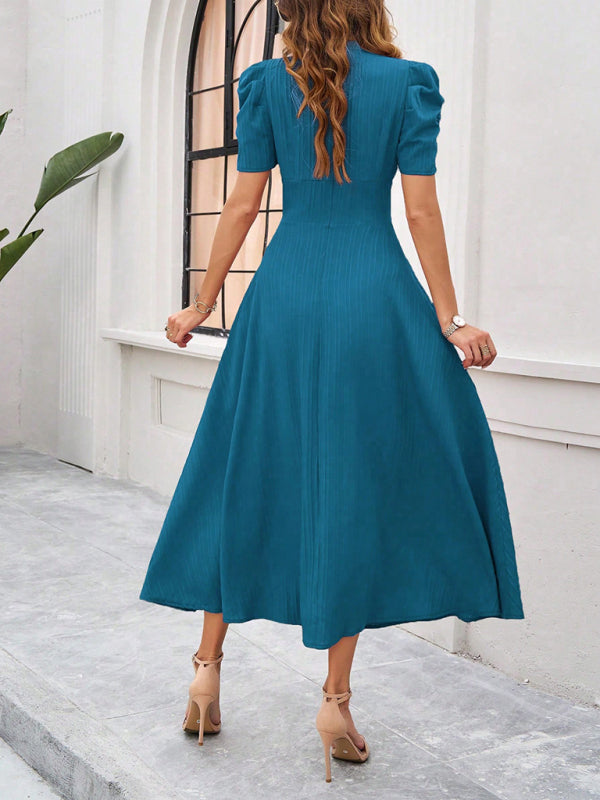 Robe midi Lady Cocktail à manches bouffantes