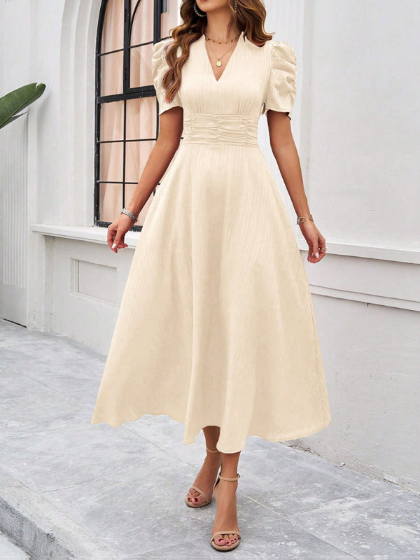Robe midi Lady Cocktail à manches bouffantes